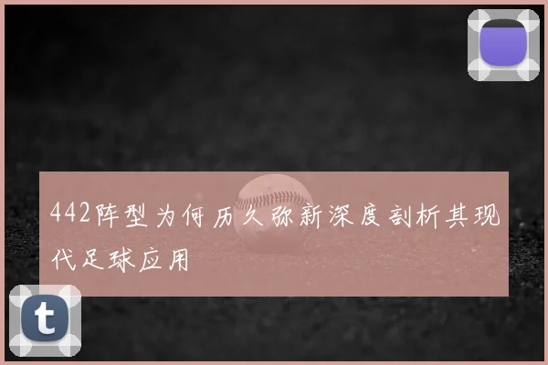 442阵型为何历久弥新深度剖析其现代足球应用